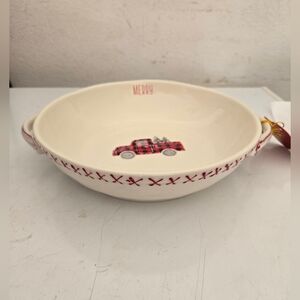 TEN STRAWBERRY STREET CHRISTMAS RED PU SERVING DISH NEW